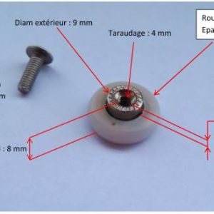 Roulette pour porte de douche de Prime-Line, joint plat, 3/4 po