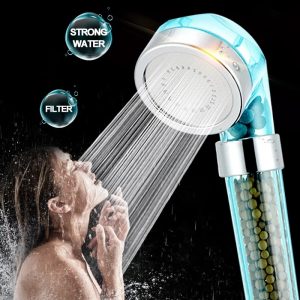 Lot Pommeau Douche avec Flexible - Pommeau de douche économique 3 Jets Haute  Pression avec Filtre à eau - SPA Shower