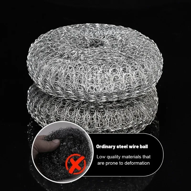 Brosse de cuisine en acier inoxydable avec boule de fil