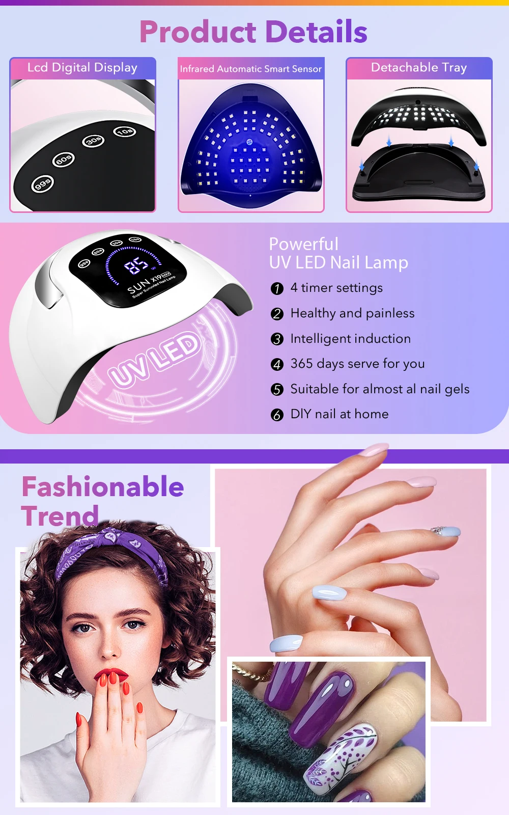 Lampe de séchage UV LED professionnelle pour vernis à ongles